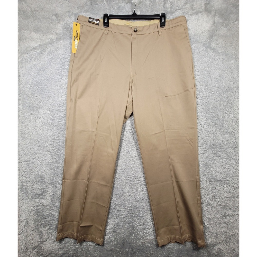 Lee Mens Custom Fit Relaxed Fit Flat Front Comfort Stretch Khaki Pants 42x32